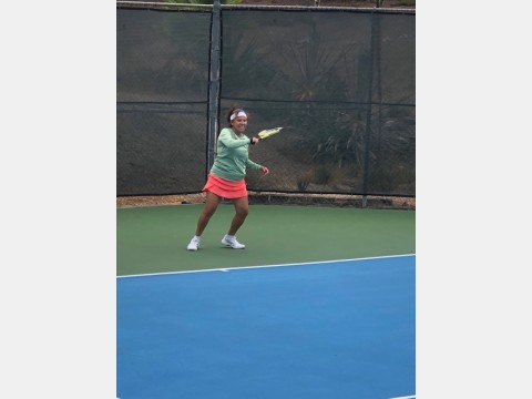 Left photo of tennis players