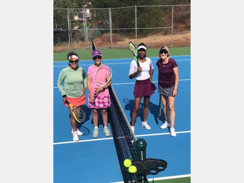 Left photo of tennis players