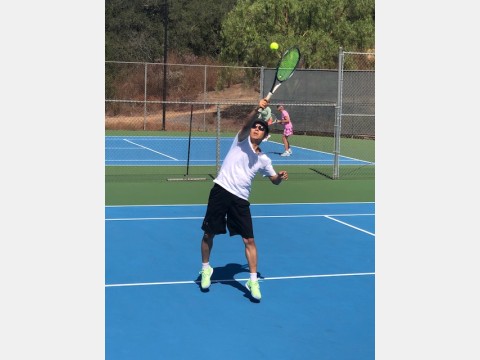 Left photo of tennis players