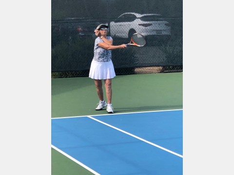Left photo of tennis players