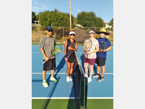 Left photo of tennis players