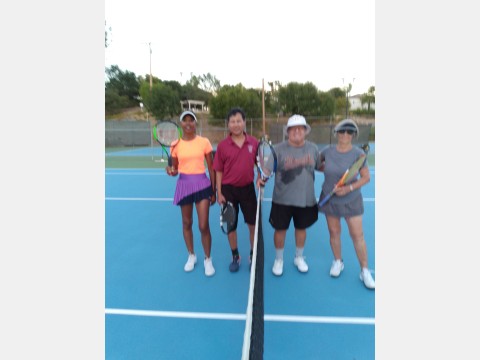 Left photo of tennis players