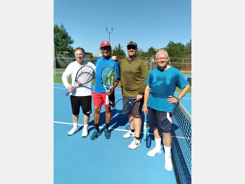 Left photo of tennis players