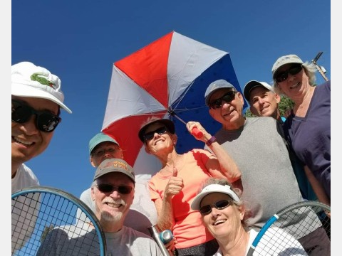 Left photo of tennis players