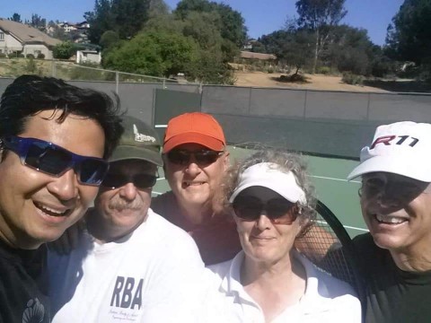 Left photo of tennis players